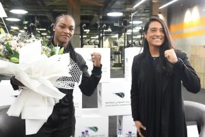 Claressa Shields and Rasha Alkhamis